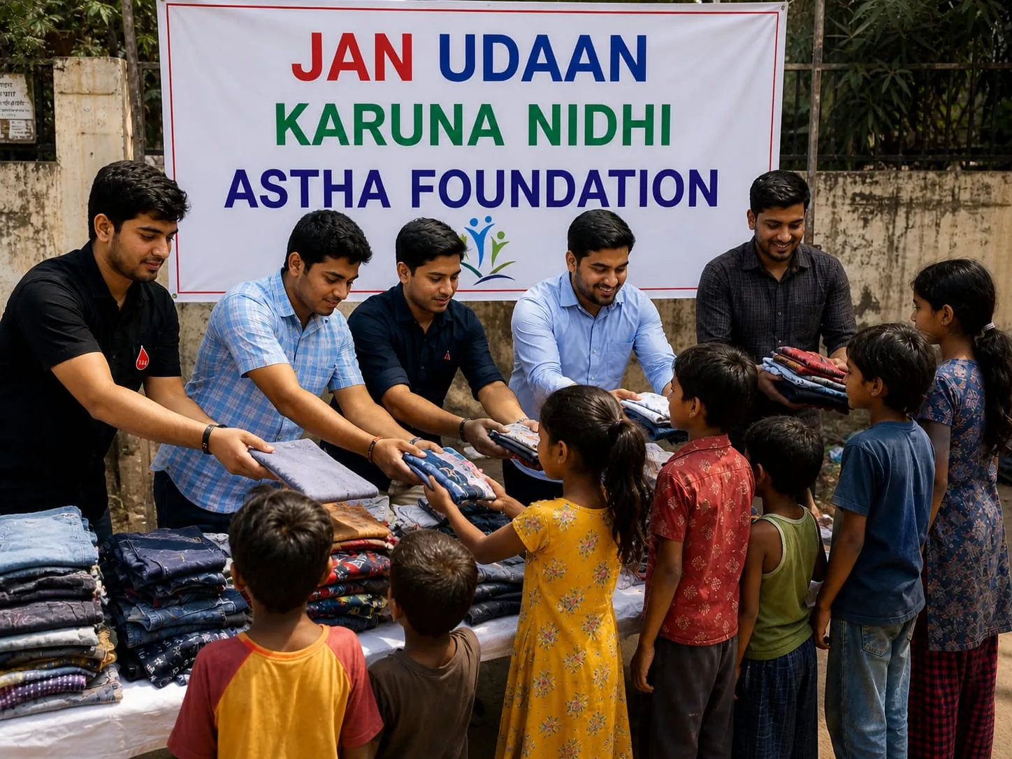Clothes distribution drive for children
